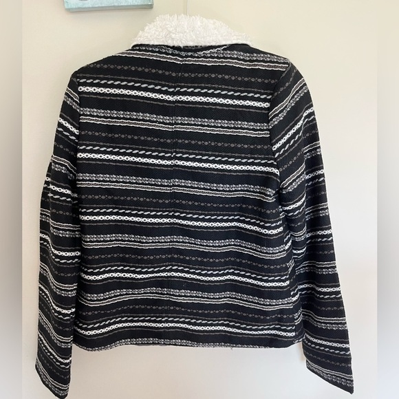 Roxy Black White Gray Striped Jacket New with Tags Size Small - Picture 2 of 11